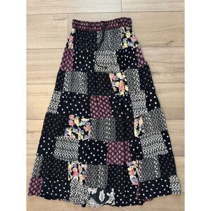 Jack Pot New York Patchwork Skirt  Womens Elastic Band Teacher Vintage S Small